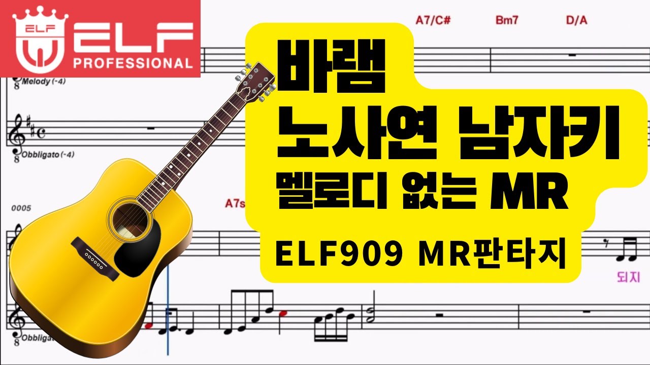 바램[노사연] MR 남자키 이조(D-C Key)기타3플렛