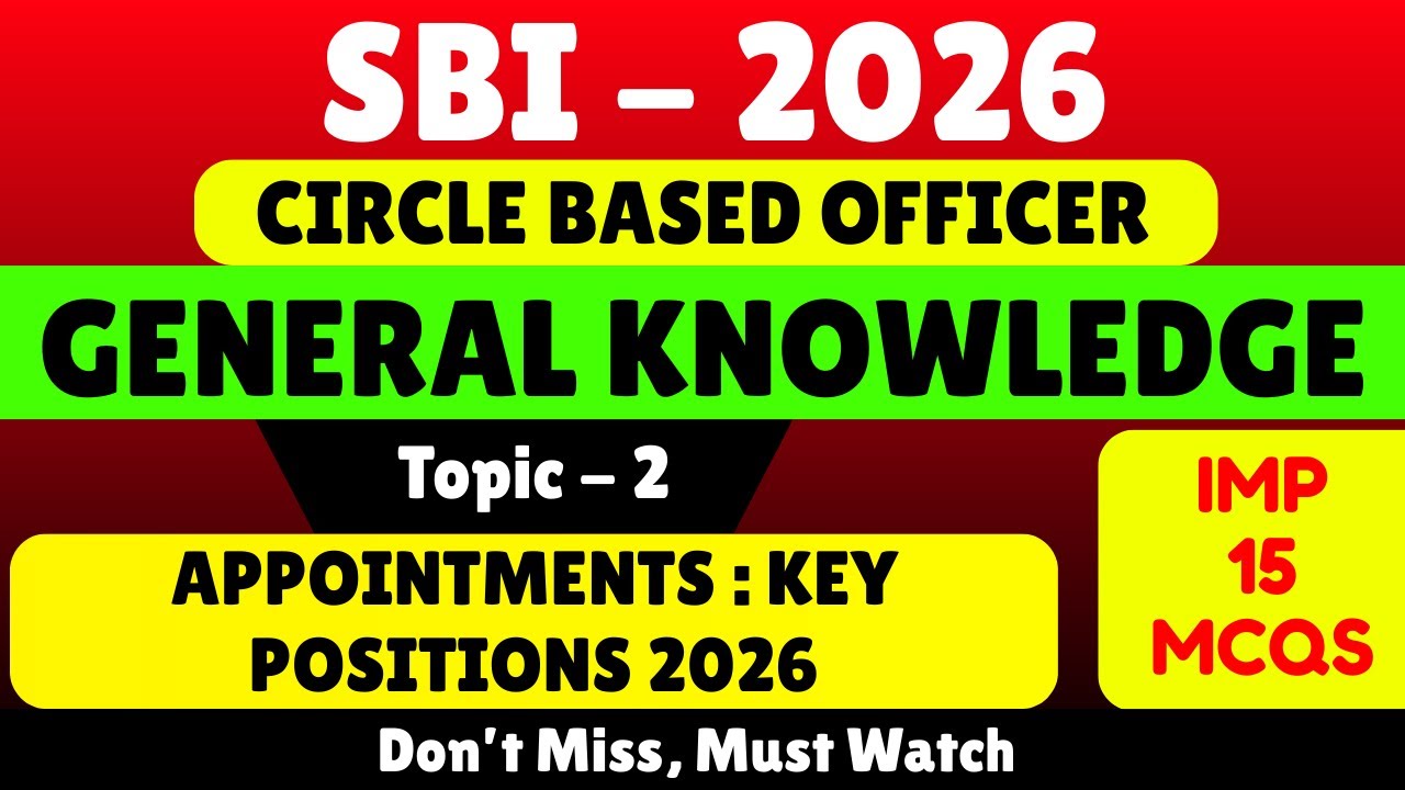 Appointments 2026 MCQS | SBI CBO 2026 General knowledge pdf Notes | GK and Economy PDF for SBI CBO