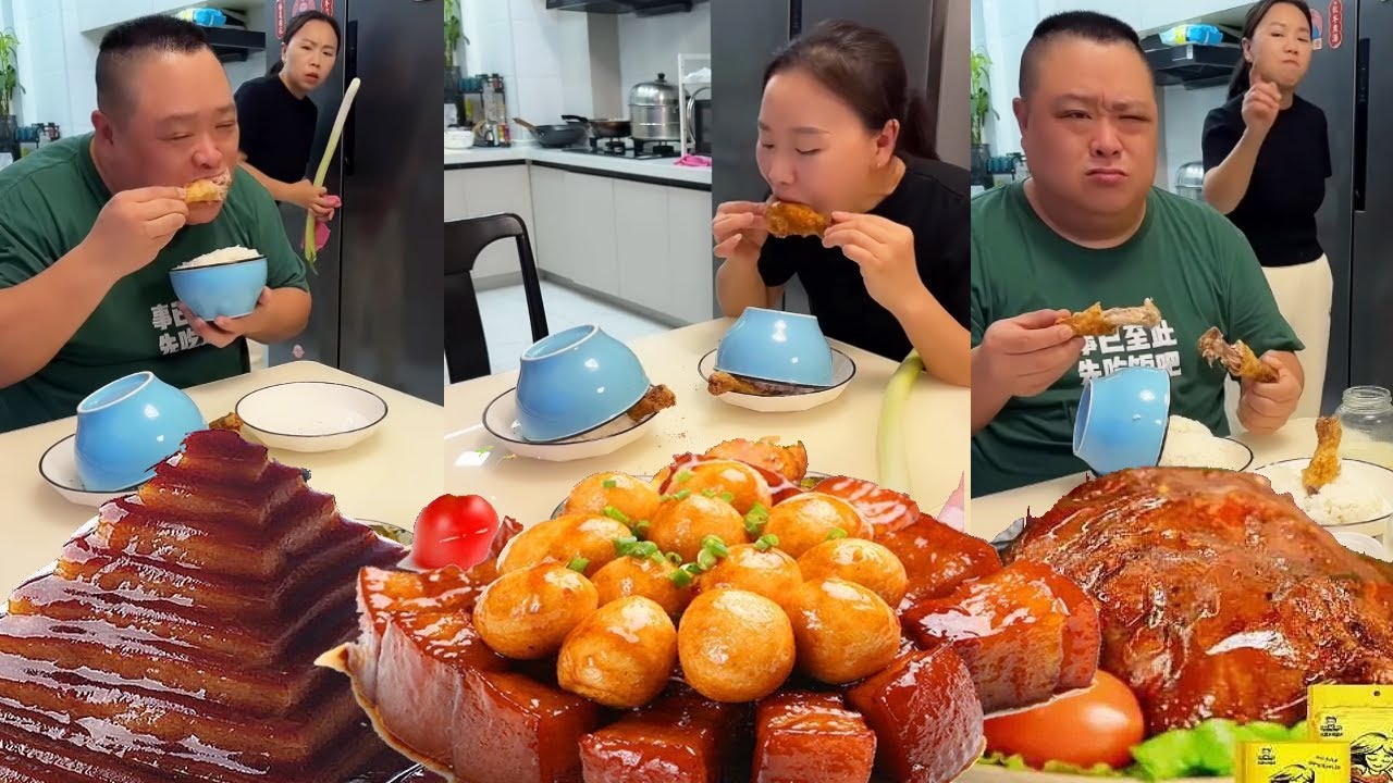 Marido tontito quería mi muslo de pollo, me comí ambos, él solo tiene aire.