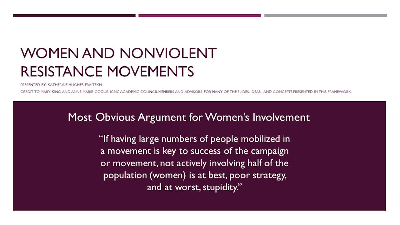 ICNC Webinar: Transforming Women through Civil Resistance and Nonviolent Activism