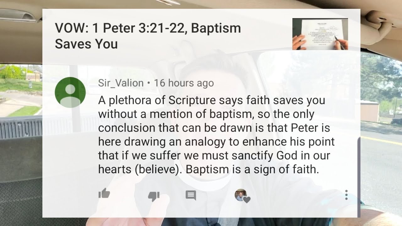 Sir_Valion asks: Faith alone or baptism saves?