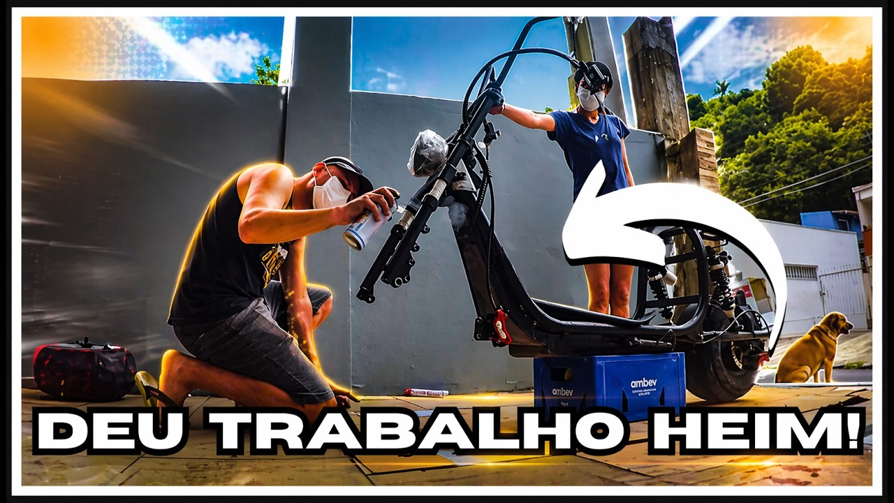 ✅QUANTO GASTEI NA PINTURA DA MINHA SCOOTER ELÉTRICA TIPO HARLEY (vlog)