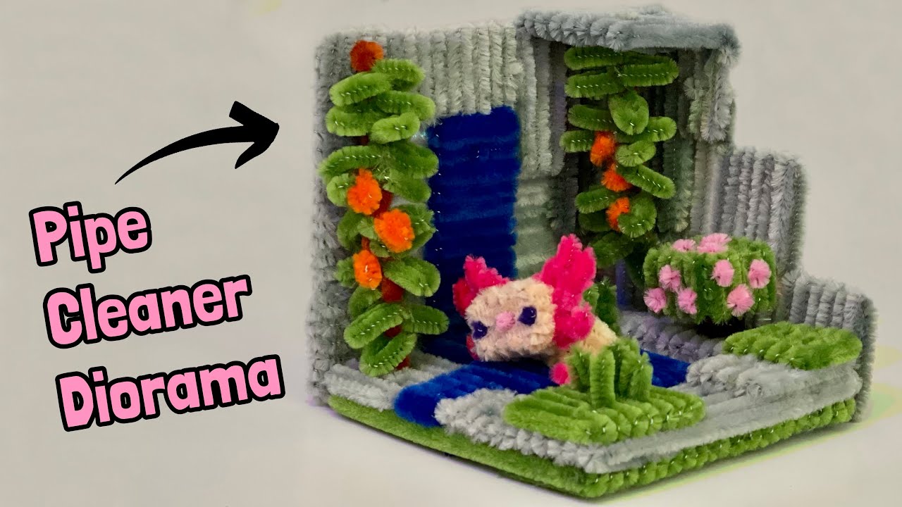 Making Small Axolotl Diorama With Only Pipe Cleaners