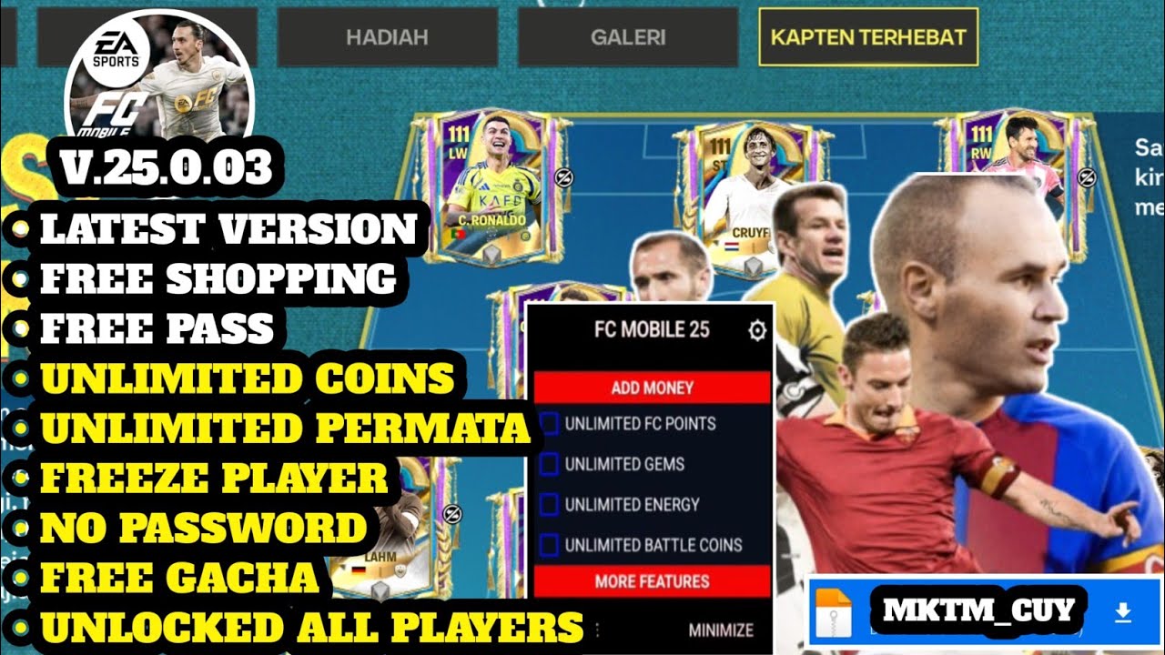 FC MOBILE MOD MENU V25.0.03 TERBARU 2025  NO PASSWORD - UNLIMITED MONEY & FC POINTS FREE