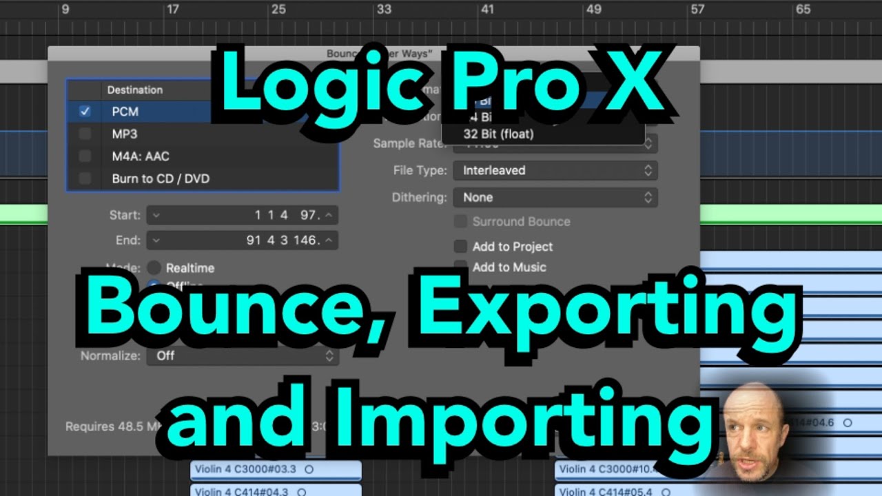 Logic Pro X: Bouncing, Exporting and Importing
