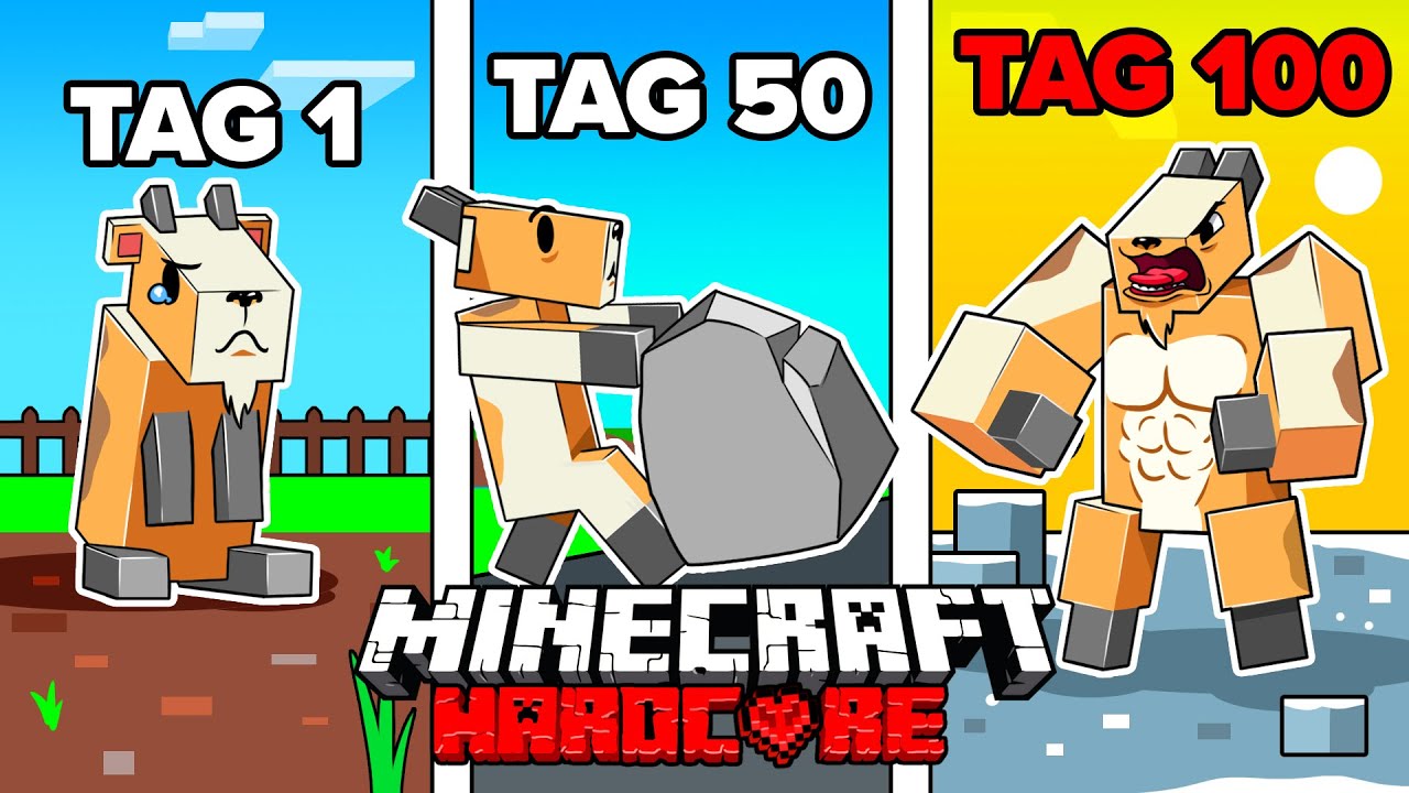 Ich überlebe 100 TAGE als ZIEGE in Minecraft Hardcore!