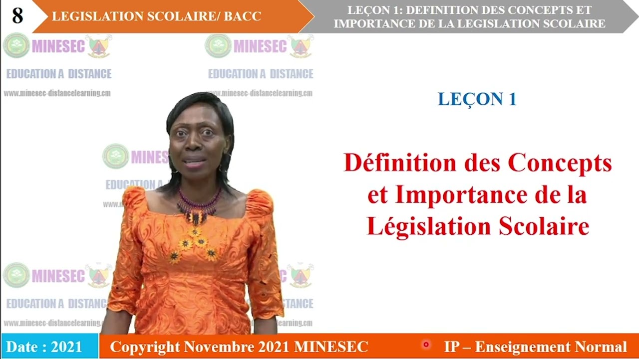 IP-EN ENIBACC ADMINISTRATION ET LÉGISLATION SCOLAIRES Leçon 1 CONCEPTS FONDAMENTAUX