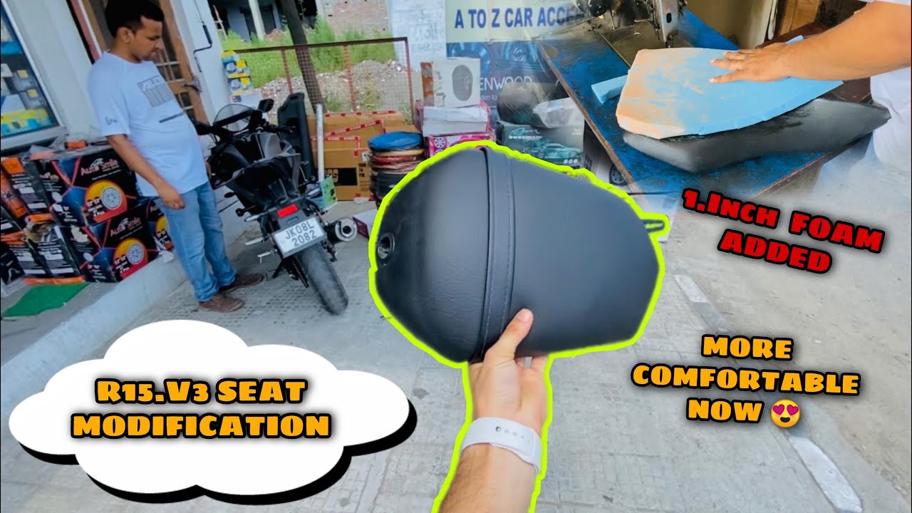 R15v3 SEAT MODIFICATION 🥵/ Seat Cushion 🥰 / #r15v3 #modification #motovlog #viral #foryou