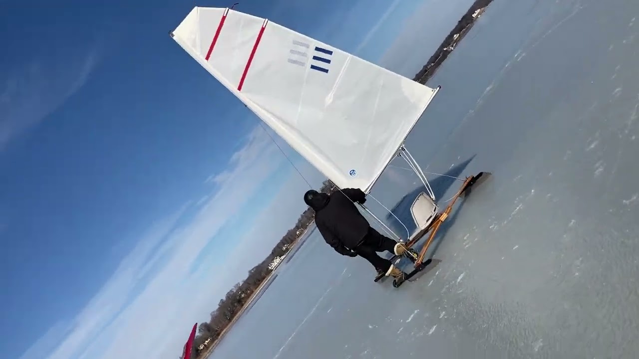 Ice Bird style Ice boats sailing on the  Navesink River Red Bank New Jersey January 25, 2025
