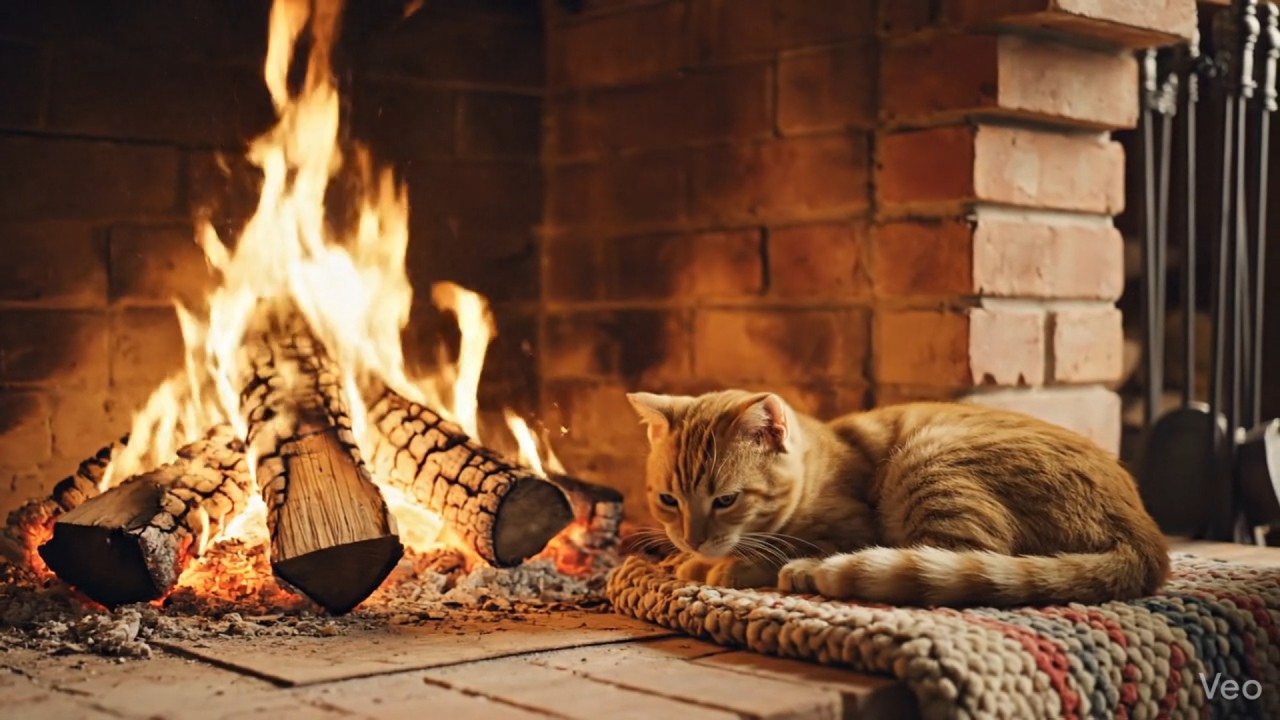 fireplace 10hours relax rest cat coffee chair full