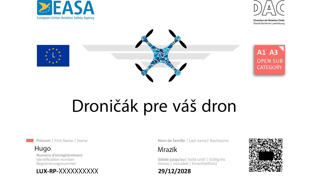 Skúšky pre lietanie dronom A1/A3