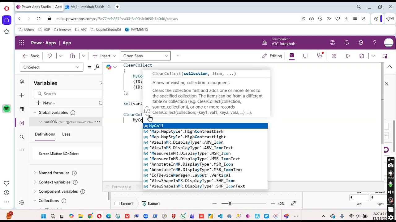 Урок 695 &mdash; Преобразование коллекции в JSON и обратно в коллекцию &mdash; Видеоуроки Power Apps 1000