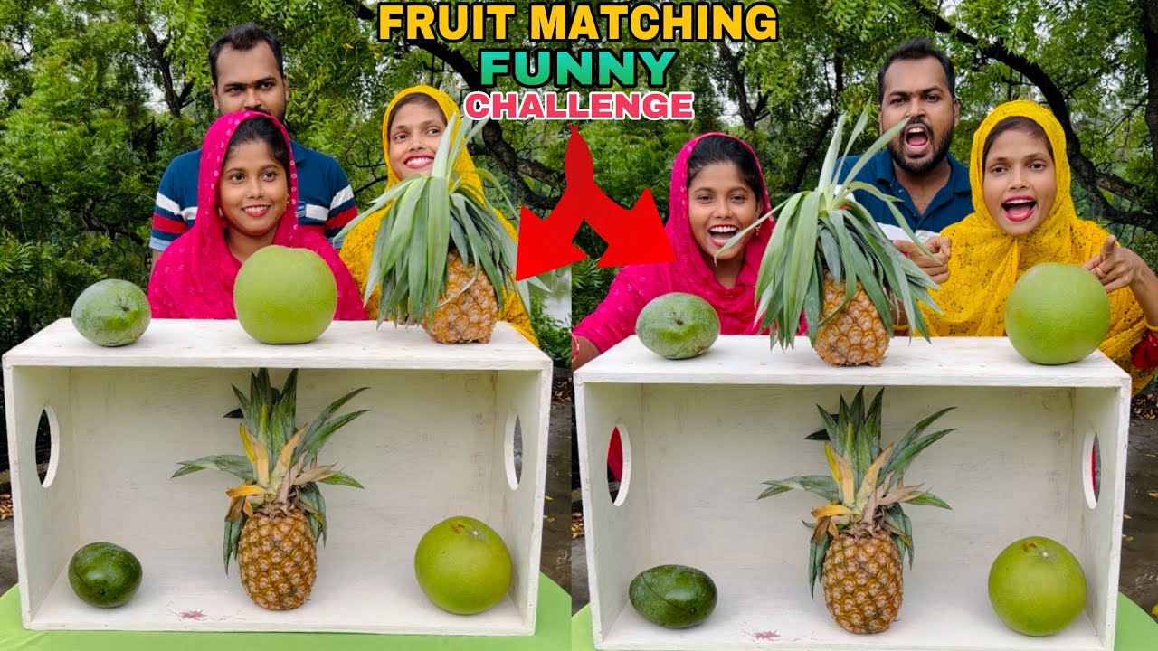 Fruit Matching Challenge With Family 🥭 #challenge #fruit #match