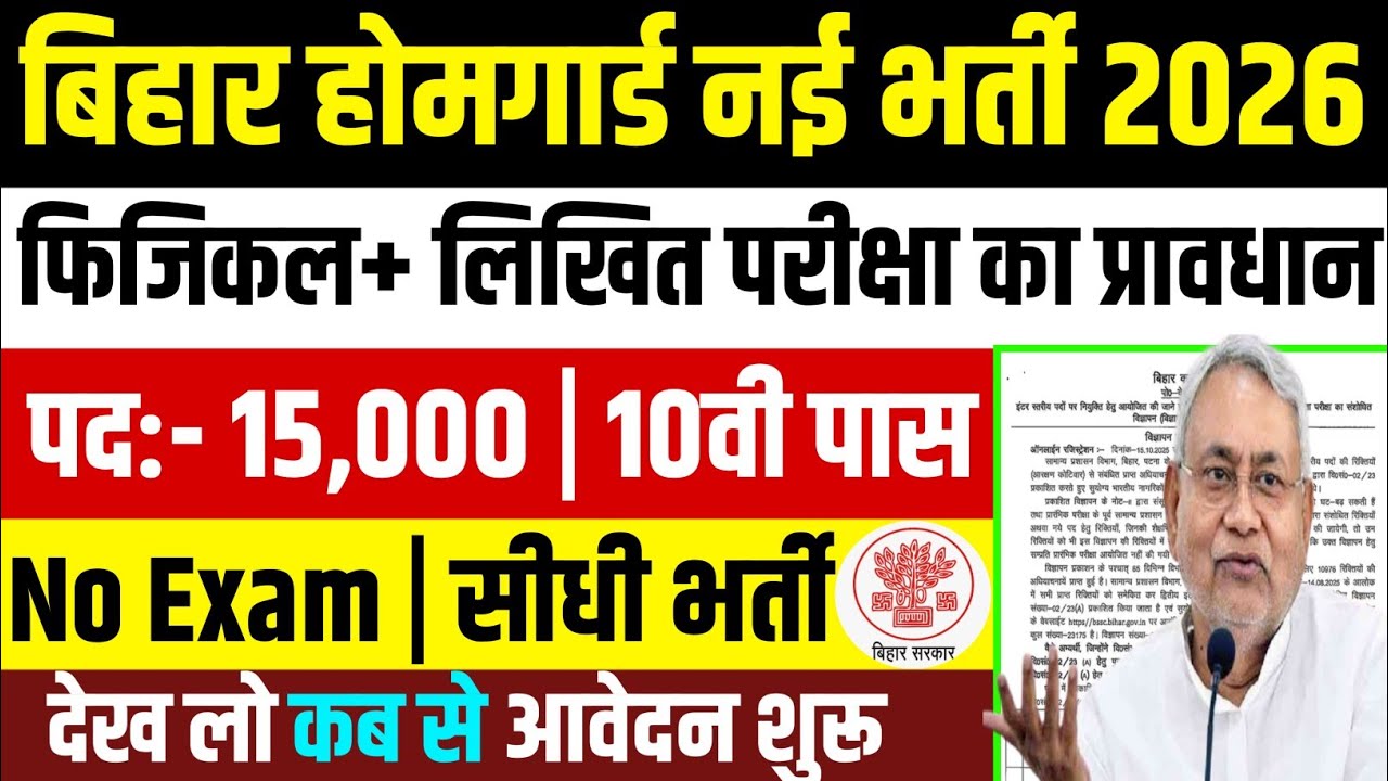Bihar Home guard vacancy 2026 | Bihar Home Guard new vacancy 2026 | Bihar Home Guard New Vacancy