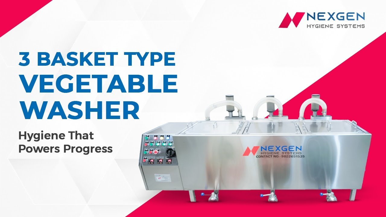 3 Basket Type Vegetable Washer | Industrial Fruit & Veg Cleaning by Nexgen Hygiene Systems