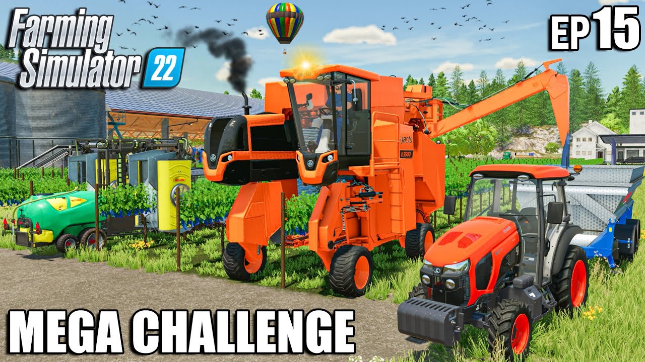 Harvesting GRAPES with Jacto K3500 | MEGA Challenge Ep.15 | Farming Simulator 22