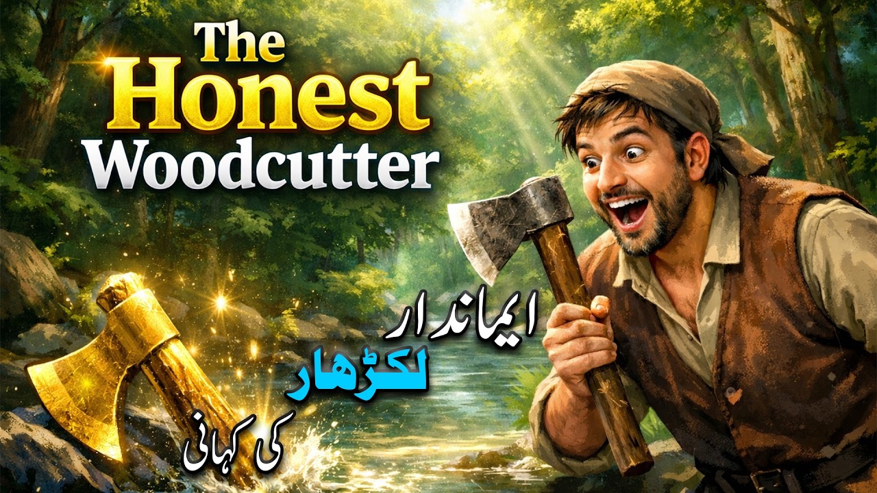 The Honest Woodcutter | Urdu Moral Story for learning | Story Sabaq | ایماندار لکڑہارا