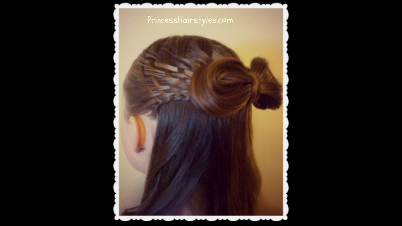 Woven Half Up Hairstyle With Hair Bow, Hair4myprincess
