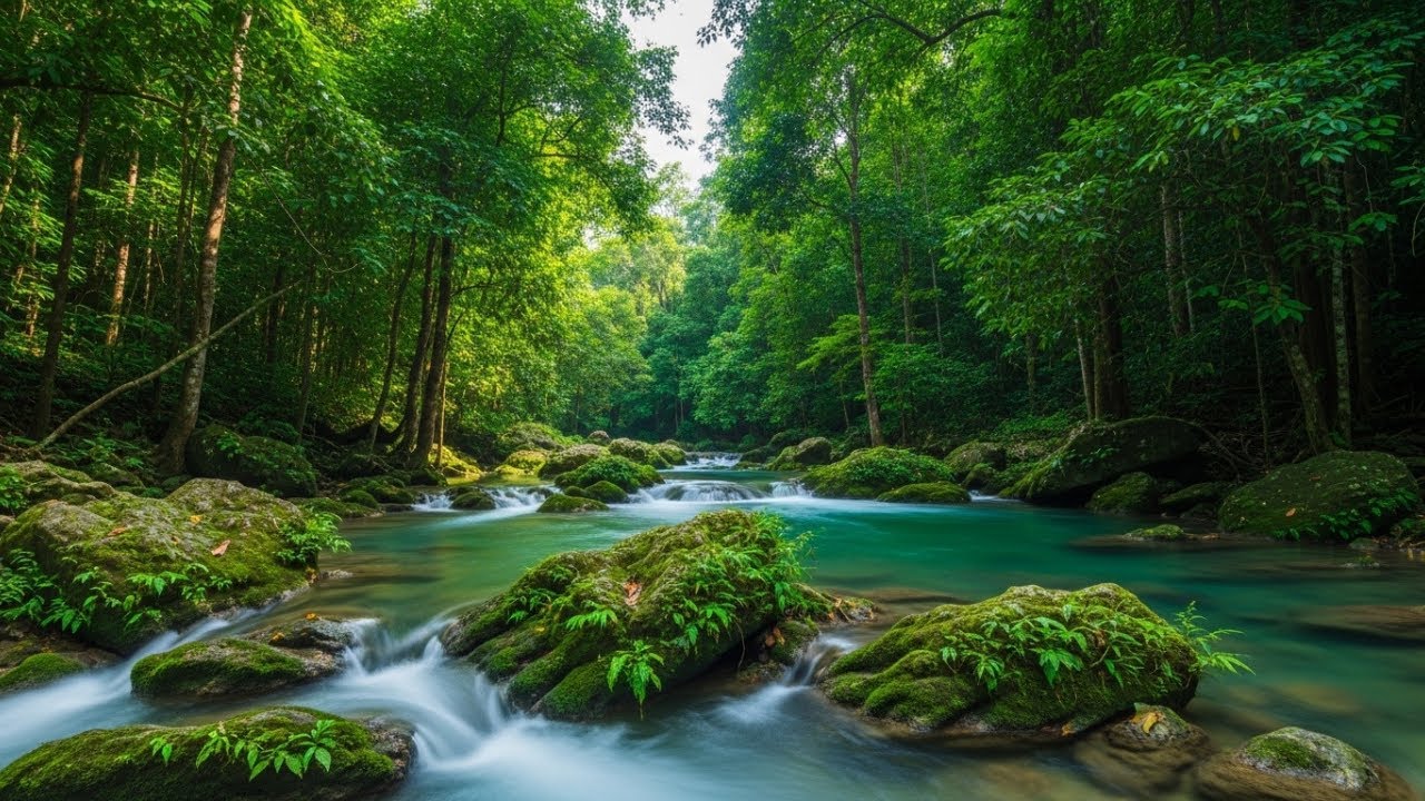 Cool Forest River Ambience for Sleep Fast and Relax Naturally