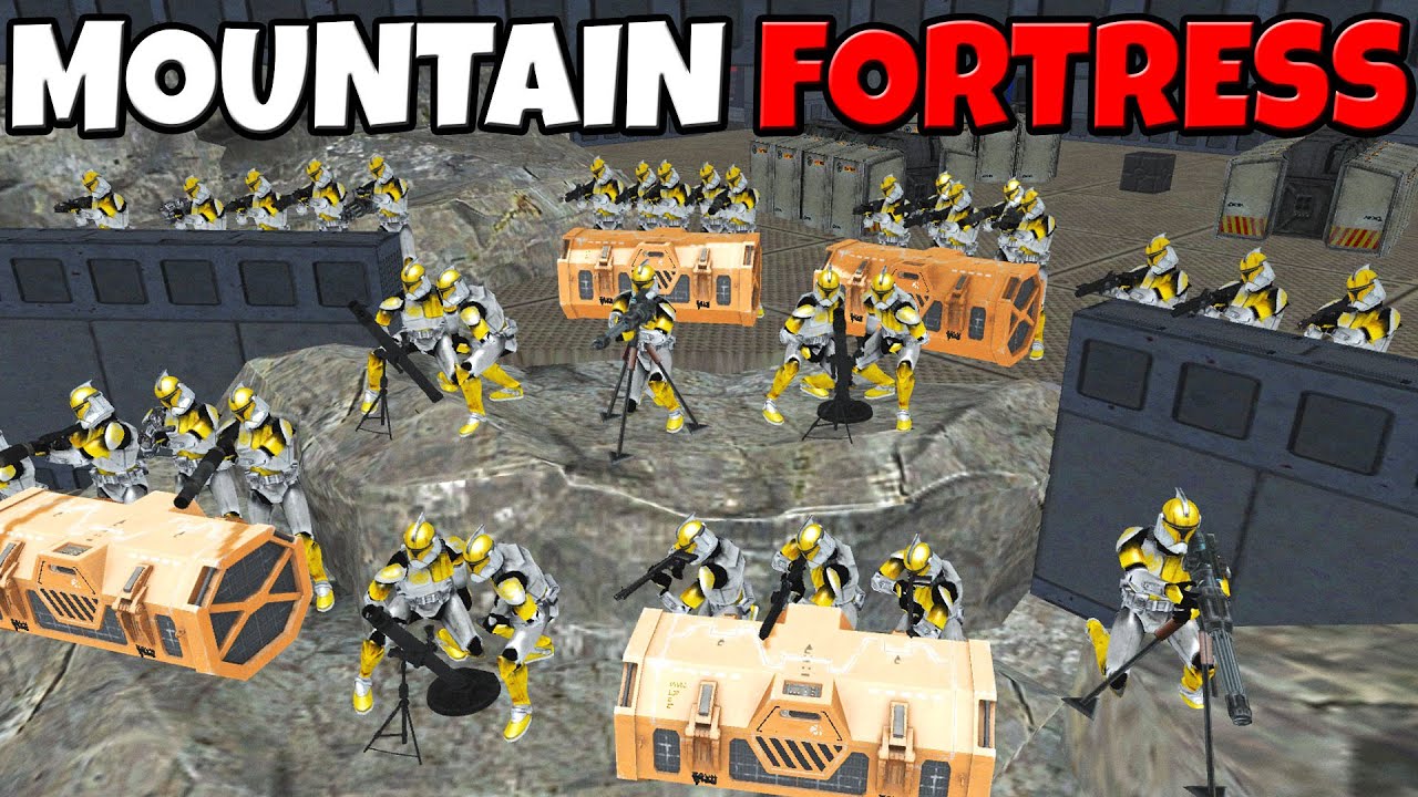 Republic Mountain Fortress Under Siege! - Men of War: Star Wars Mod Battle Simulator