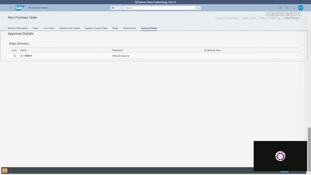 Configure Flexible Workflow for Purchase Order in SAP CLOUD