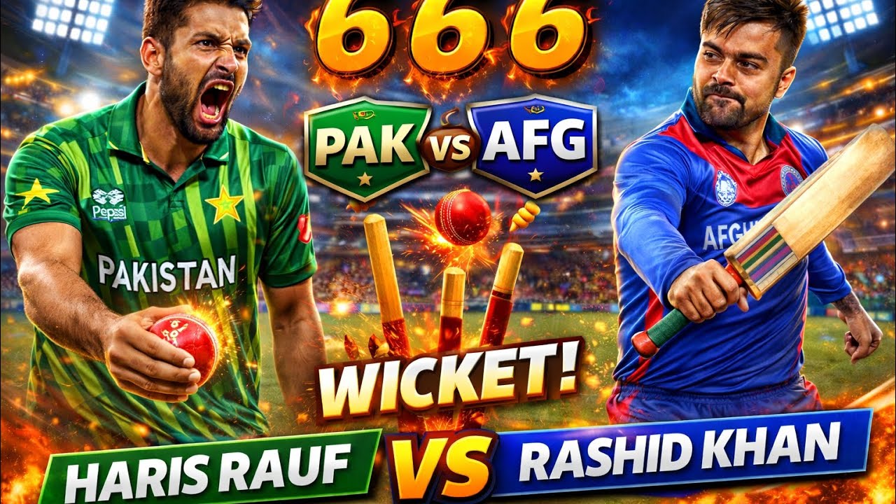 Haris rouf vs Rashid Khan | Pakistan vs Afghanistan | #realcricket #starsports T20 #pakvsafg #viral