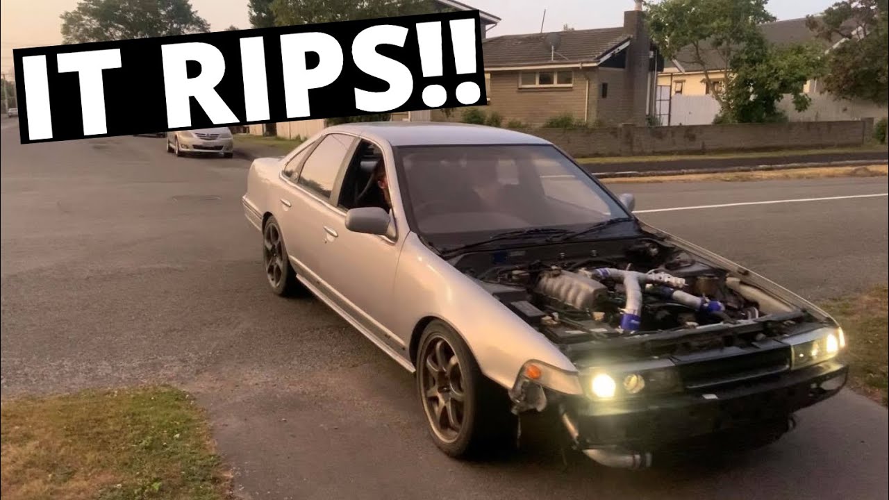 FIRST DRIVE OF MY TURBO RB25 SWAPPED CEFIRO!