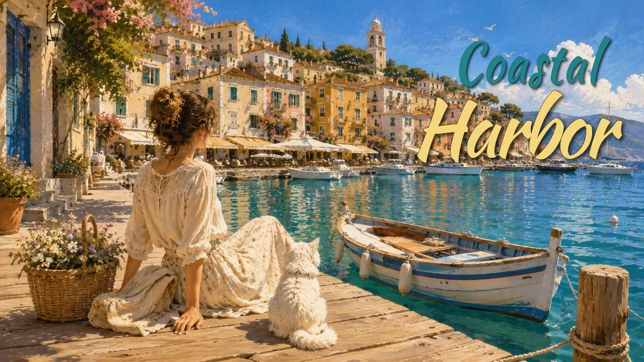 ⛵ Кафе Плейлист ☕ День в средиземноморской гавани | French Swing Jazz BGM