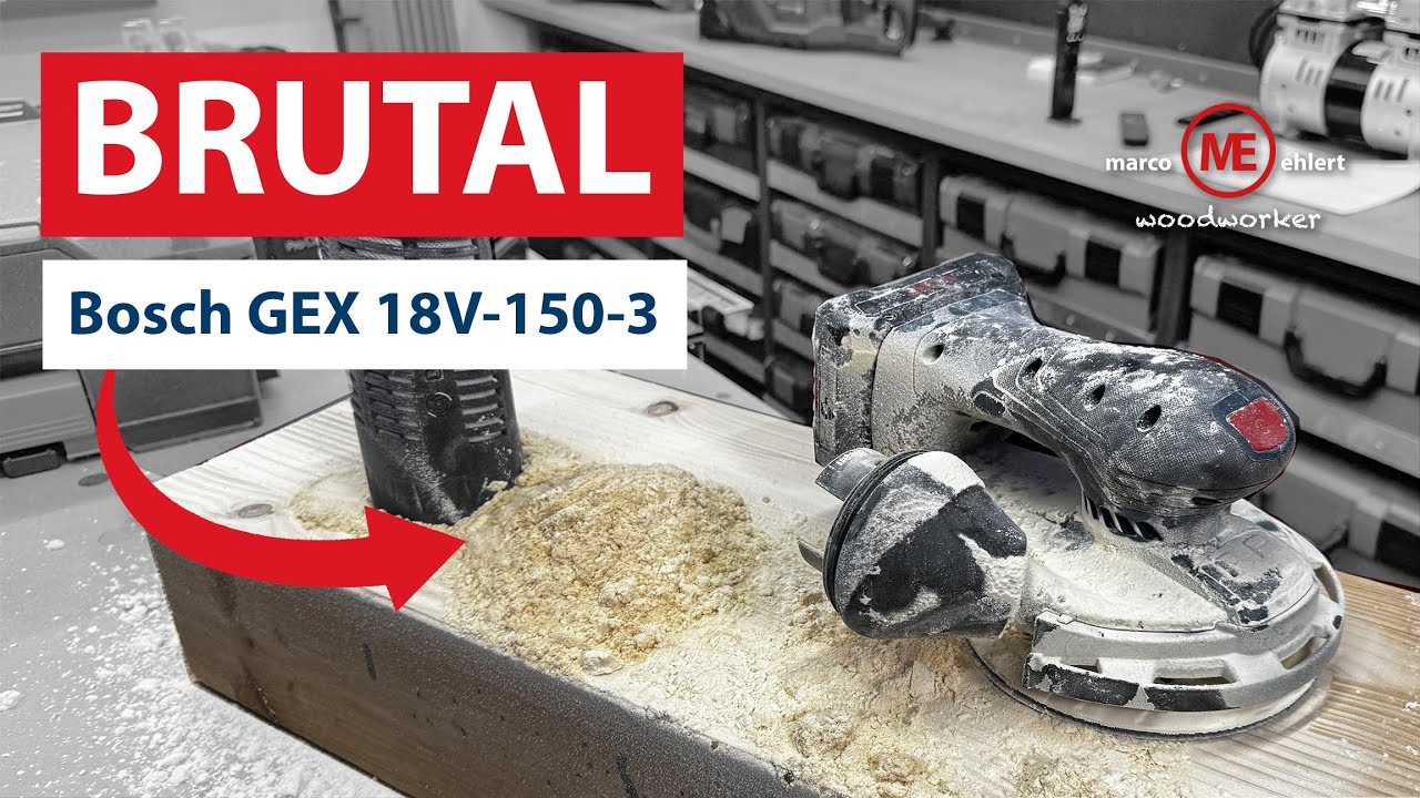 Brutaler Abtrag - Bosch GEX 18V-150-3 Akku-Exzenterschleifer und dem O-Foil Schleifmittel.
