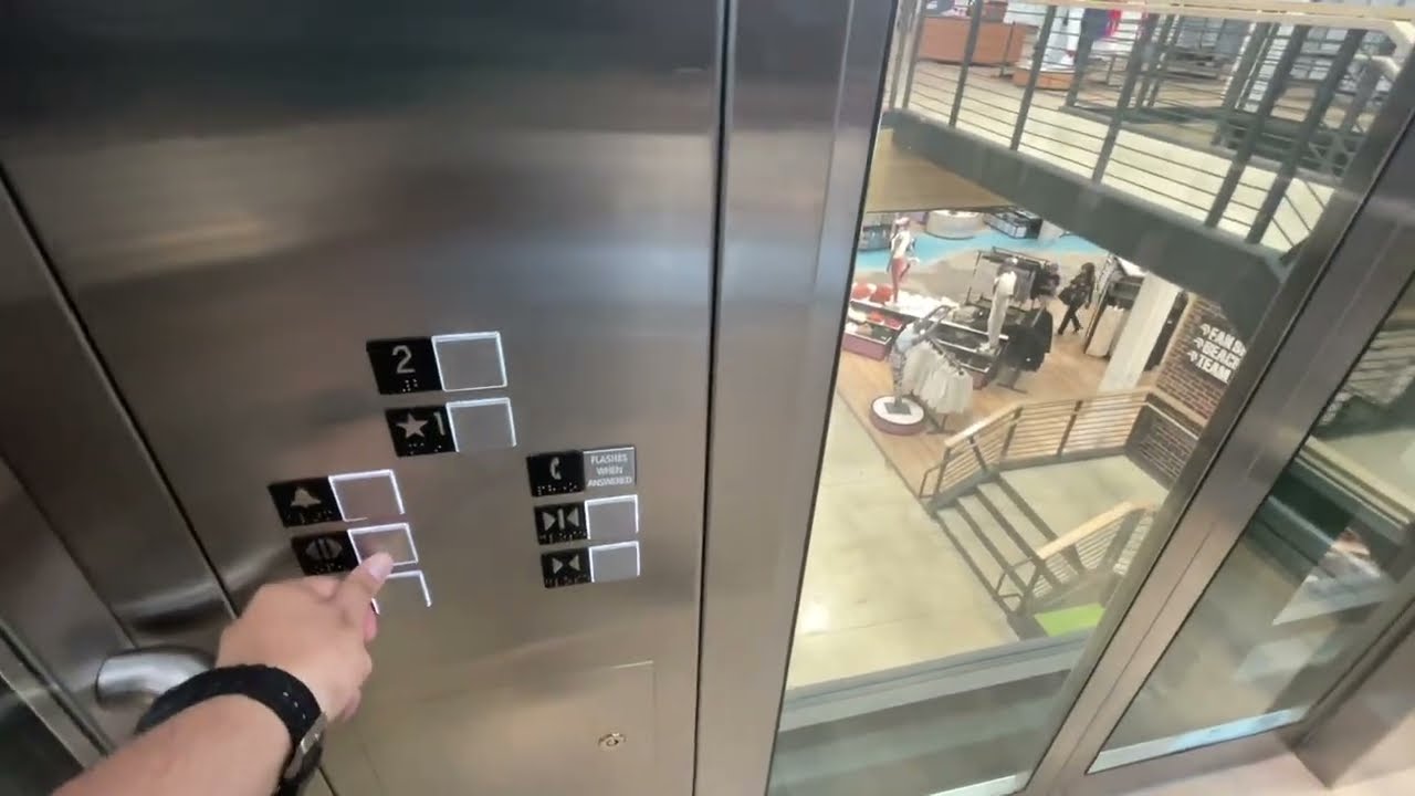 Schindler 5500 MRL Traction Glass Elevator At Dadeland Mall Kendall FL