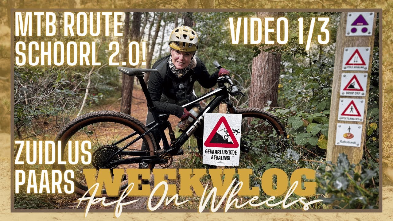 MTB ROUTE SCHOORL 2.0 | 🟣 PAARS / ZUID LUS | 8KM MOUNTAINBIKE TRAIL 🤩・VLOG #151 | Aaf on Wheels©