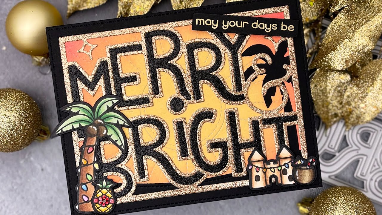 Bright tropical holiday card with Jessica