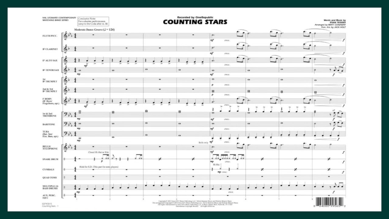 Counting Stars by OneRepublic | Arr. Matt Conaway