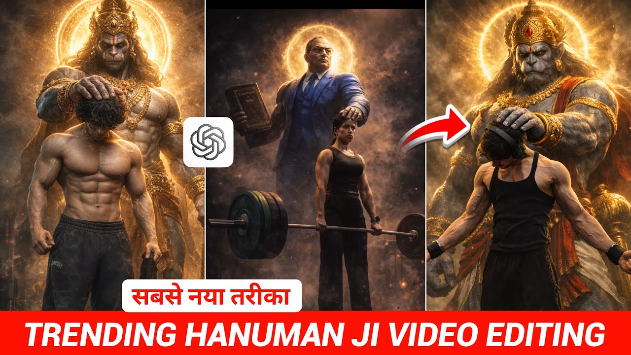 Bajrangbali Ai Gym Photo Editing Tutorial | Instagram Trending Hanuman Ai Photo Reel Editing Chatgpt