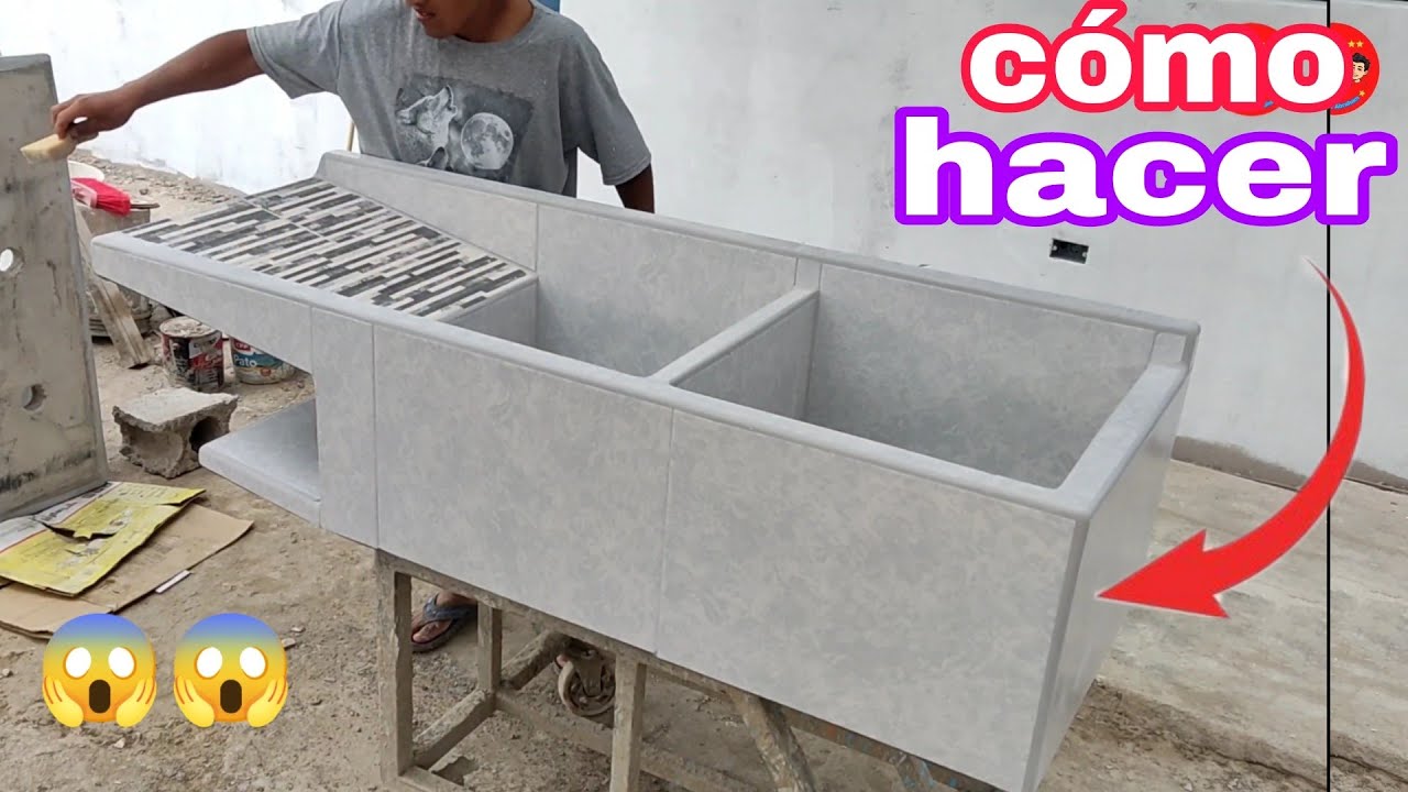 Hemos fabricado este hermoso lavadero multifuncional a base de cerámica y cemento. 😱😱😱