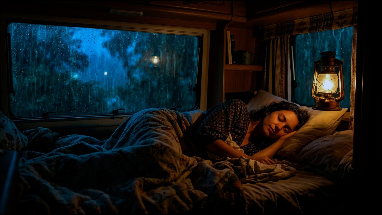 Heavy Rain and Thunder ASMR in Van | Sleep Instantly with Relaxing Storm Sounds