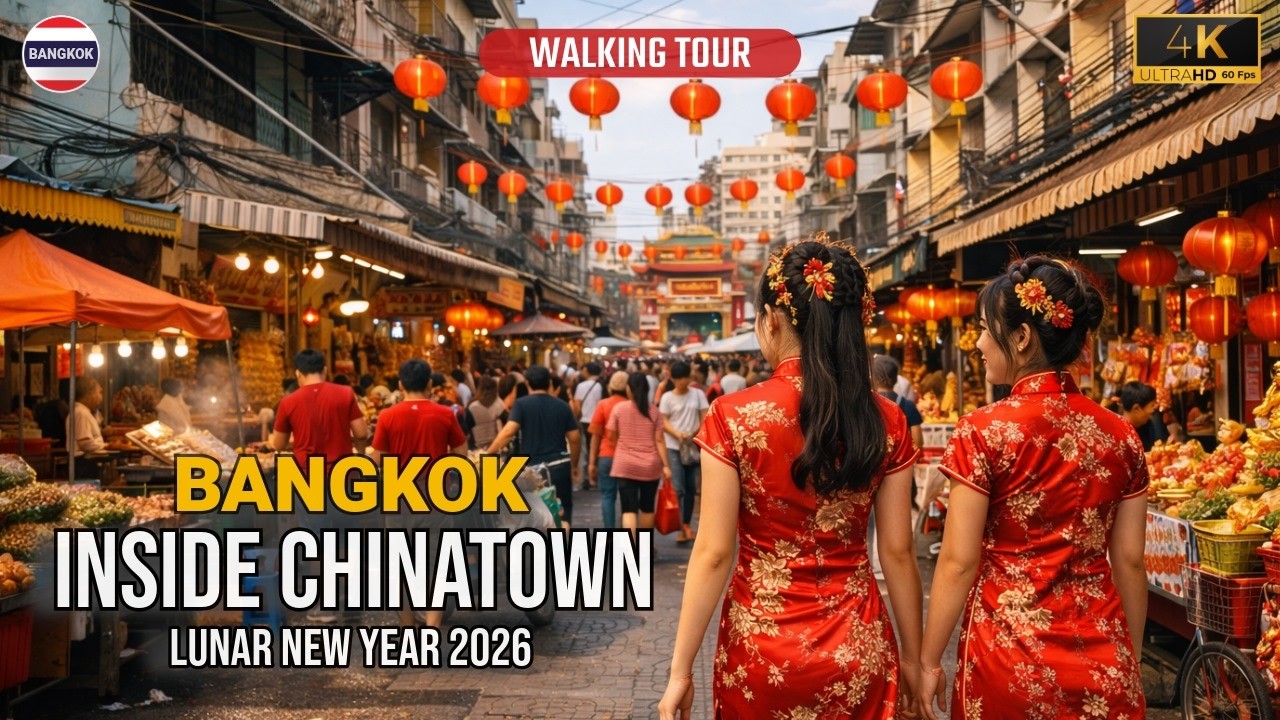 Безумный фестиваль Лунного Нового года в Бангкоке 2026 🇹🇭 (Прогулка по улицам 4K)