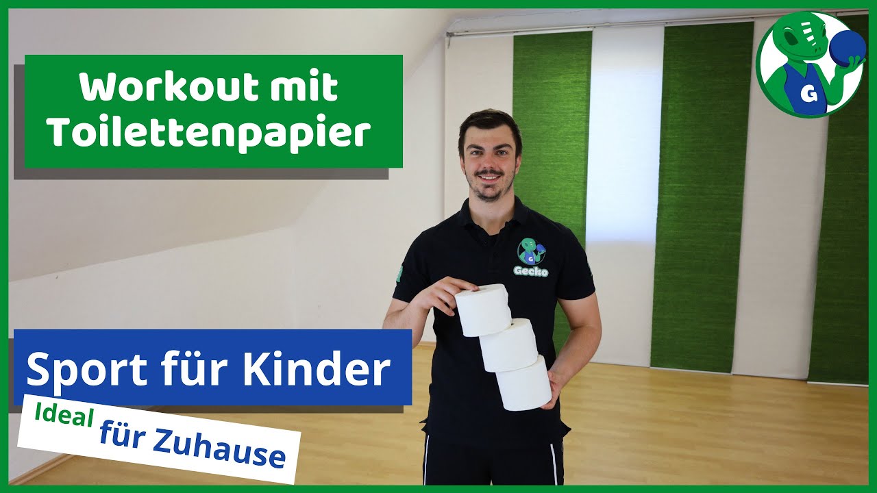 Sport und Spiele für Kinder - Workout mit Toilettenpapier