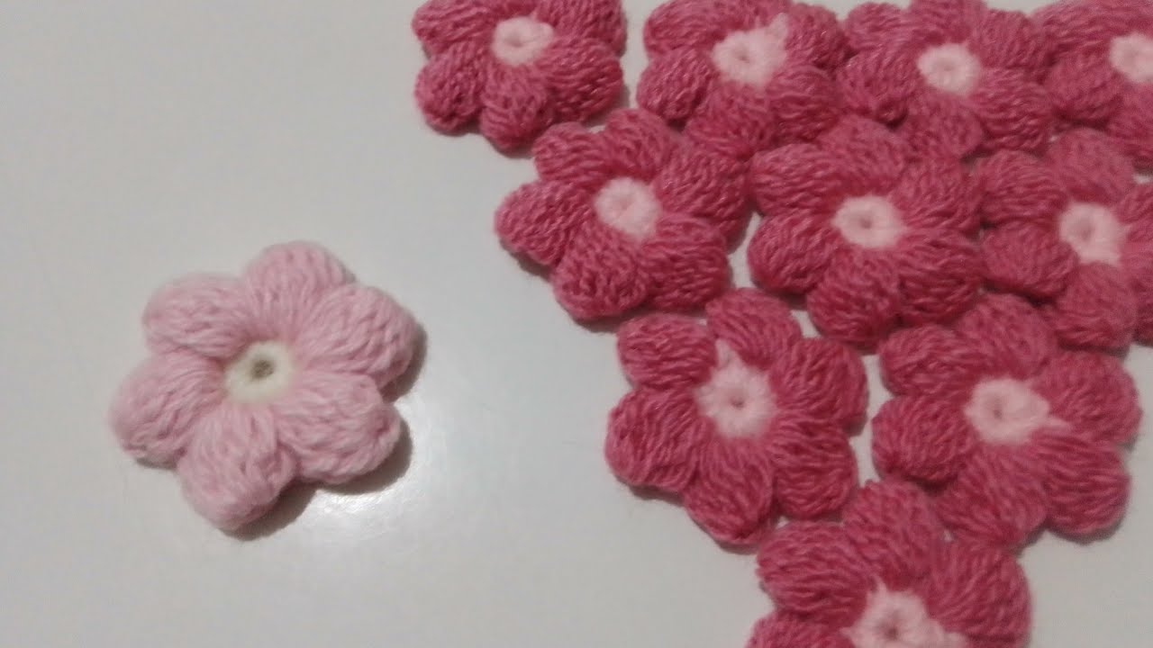How to crochet a puff flower with two color beginners friendly tutorial easy and fast