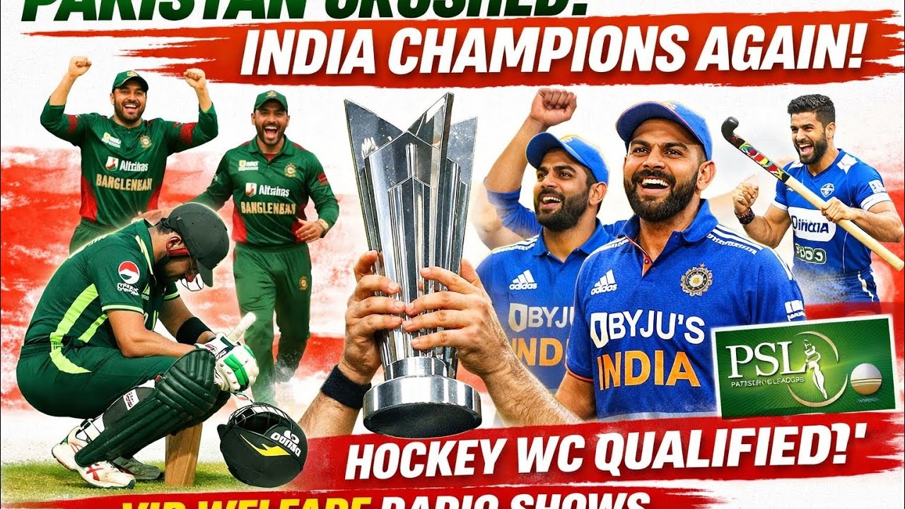 Pak Crushed by Bang in 1st ODI | India Champions Again | PSL Dates Confirmed | Hockey WC Qualified