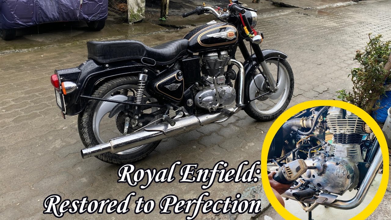 Royal Enfield bullet 500 full painting and engine buffering | royal enfield restoration video