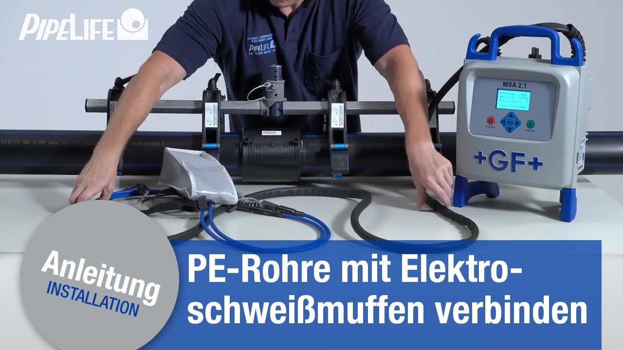 Verbindung von PE-Rohren mit Elektroschweißmuffen