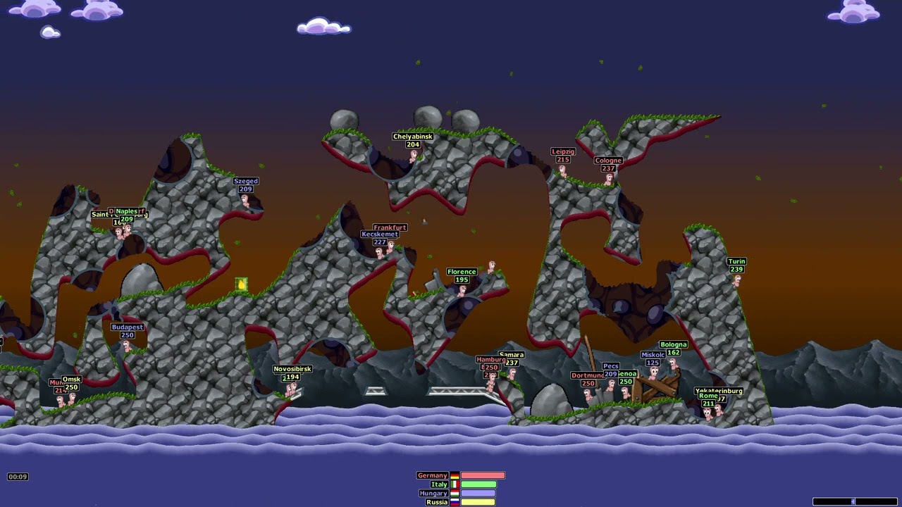 Worms Armageddon | Germany, Hungary, Italy, Russia (Chaos, Game 7)