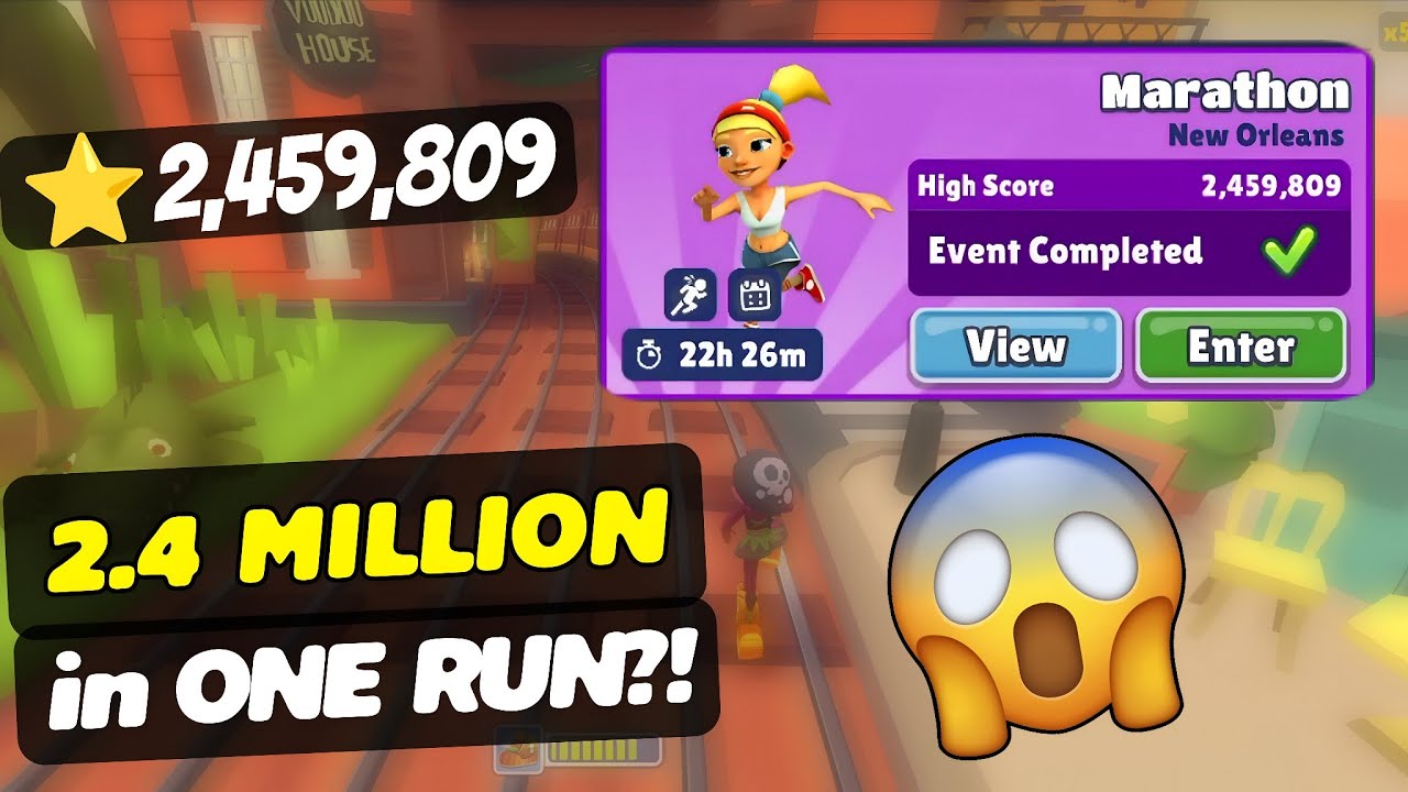 MARATHON Completed in ONE RUN?! 😱 Subway Surfers #subwaysurfers