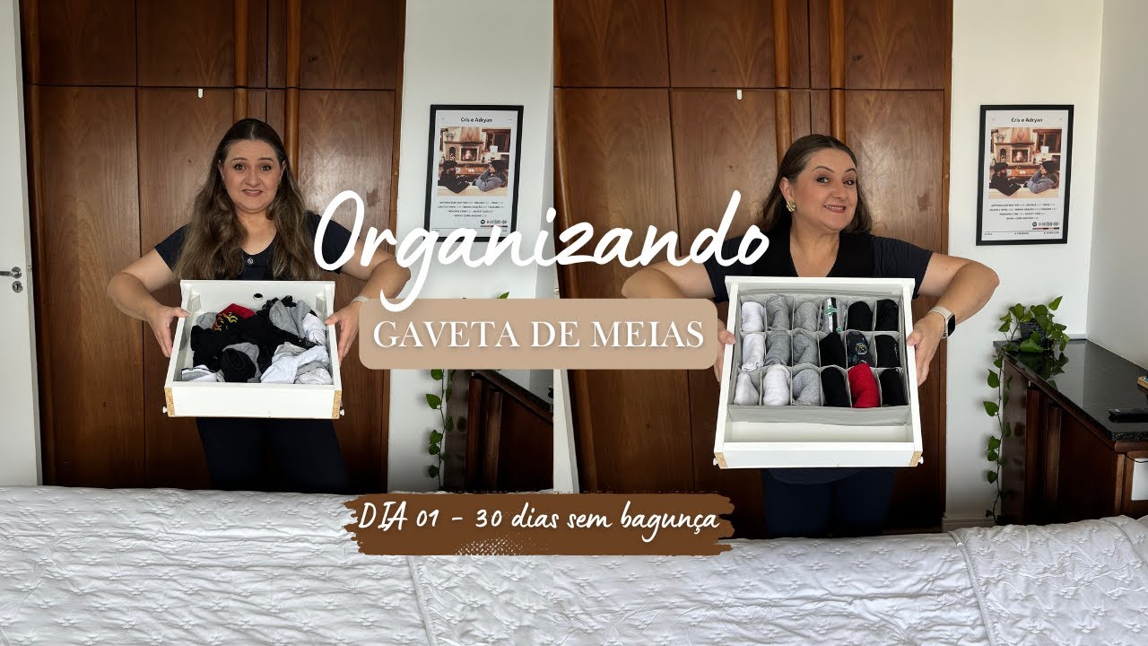 #30diassembagunça - DIA 01 - Como Organizar Gaveta de meias #organização    #crisribeirotv