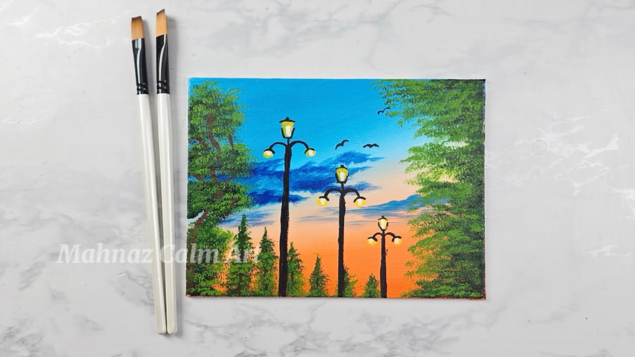 “Evening Glow”Easy Painting Tutorial for Beginners 