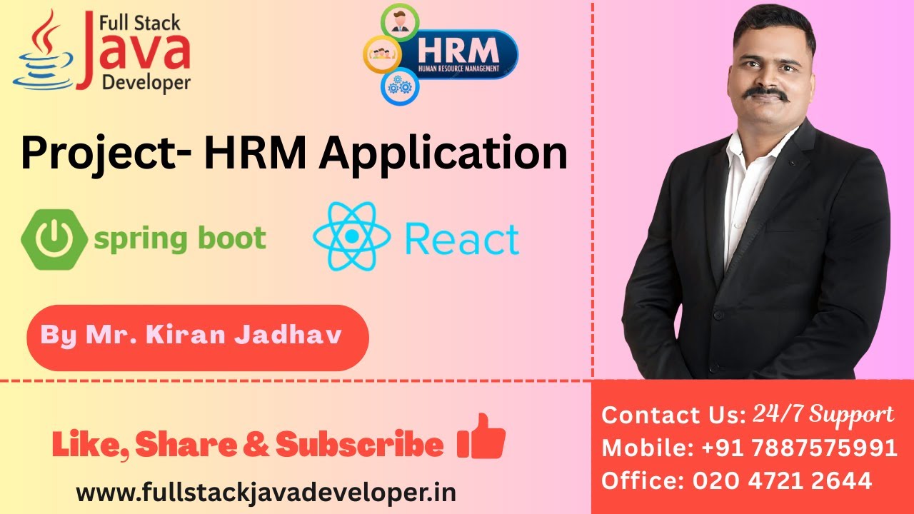 HRM Project Spring Boot with Microservices using React JS | Learn with Mr. Kiran Jadhav