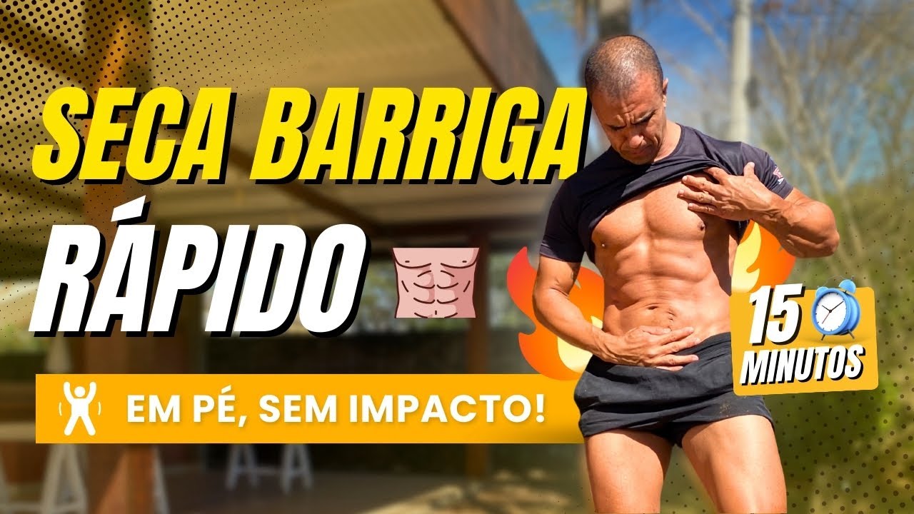 🔥Seca a Barriga Rápido em Pé – Queime Muita Gordura, Em Casa, Sem Equipamentos (15 Min)