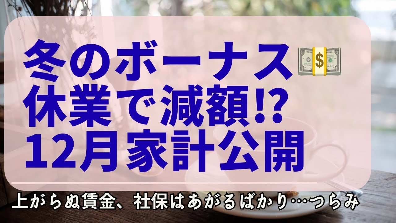 【音声あり】冬のボーナスと12月家計公開|シングルマザー|手取り24万|上がらぬ賃金