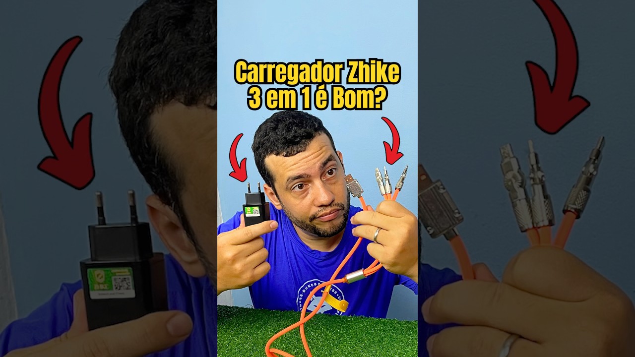 Ser&aacute; que esse Carregador e Cabo 3 em 1 Zhike &eacute; Bom? 🤔 Testei! 😮🤯💥